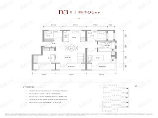 通州富力中心B3户型户型图